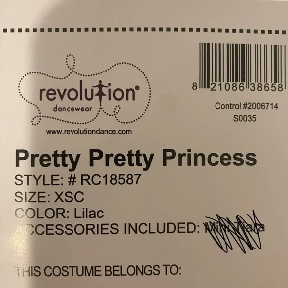 Revolution Dancewear Pretty Pretty Princess Tutu Dance Costume- Toddler XSC - Picture 5 of 5